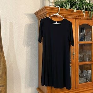 Comfy! Old Navy Black Fit and Flare short sleeve Dress Super Soft Like New SZ M